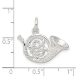 Sterling Silver French Horn Charm - Product Photo