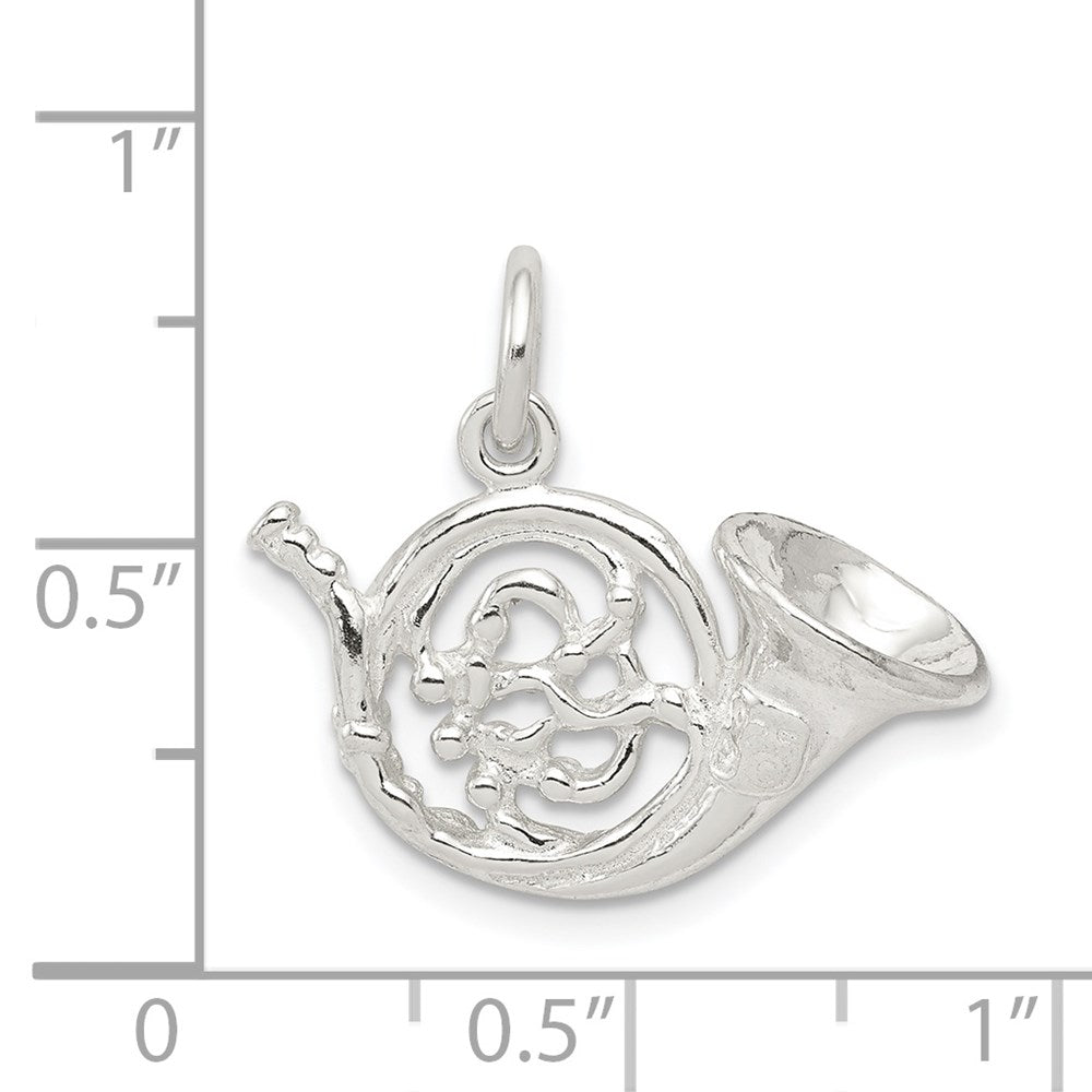 Sterling Silver French Horn Charm - Product Photo
