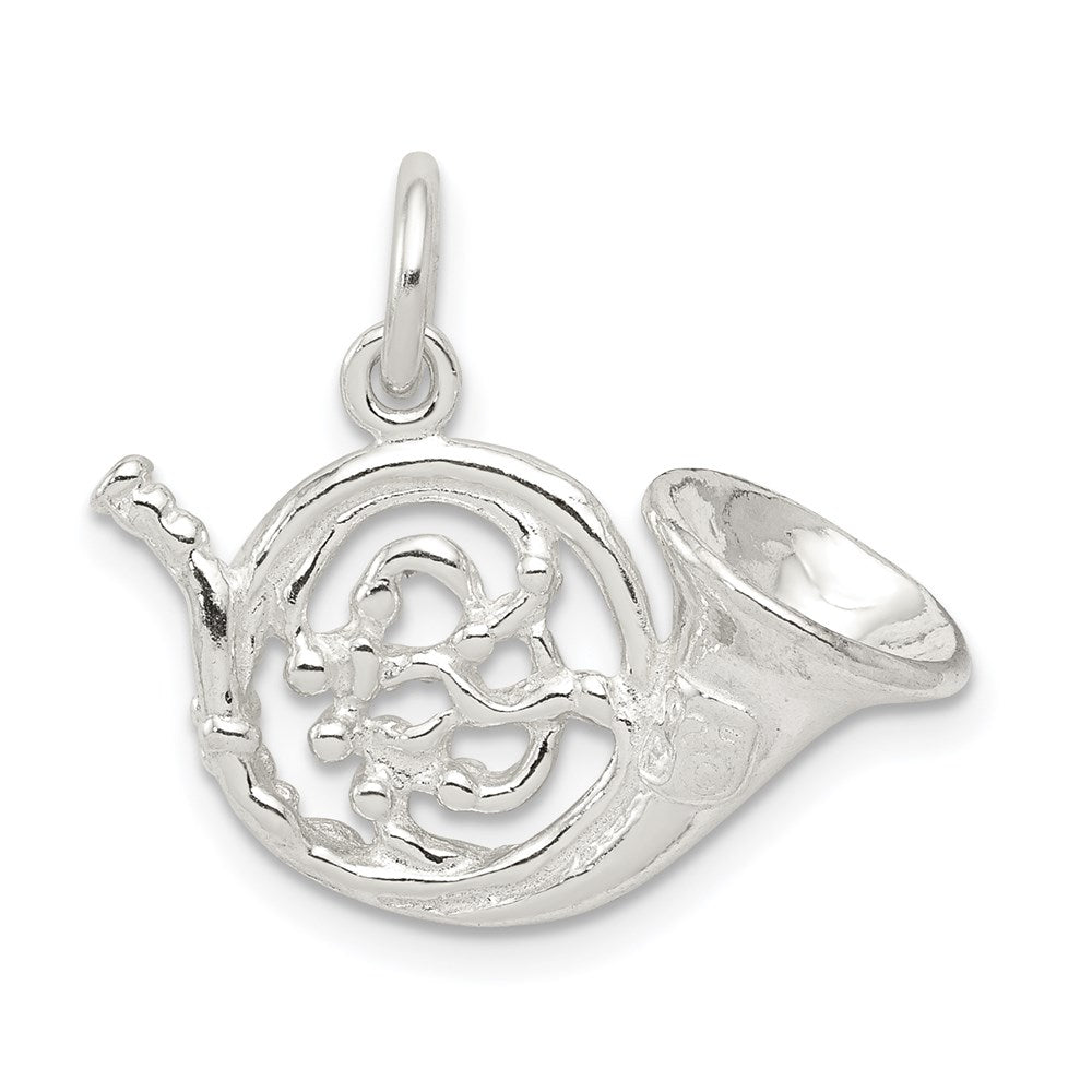 Sterling Silver French Horn Charm - Product Photo