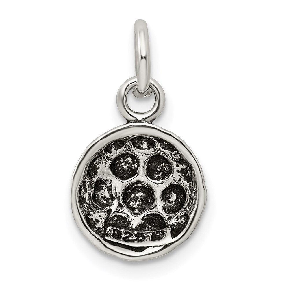 Sterling Silver Antiqued Soccer Ball Charm - Product Photo