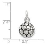 Sterling Silver Antiqued Soccer Ball Charm - Product Photo
