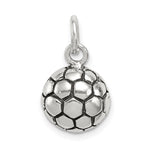 Sterling Silver Antiqued Soccer Ball Charm - Product Photo