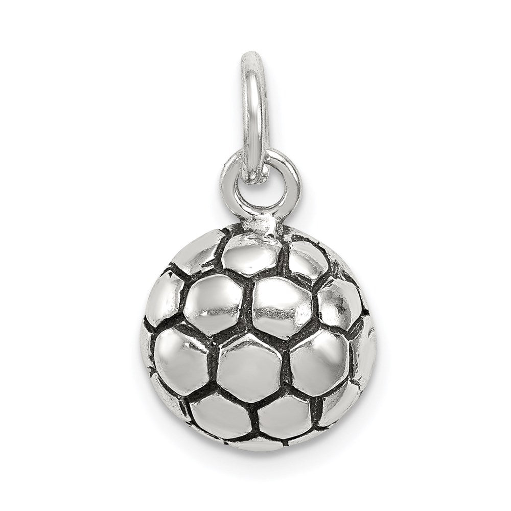 Sterling Silver Antiqued Soccer Ball Charm - Product Photo