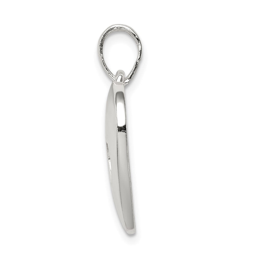 Sterling Silver Polished Heart with Paw Print Pendant - Product Photo