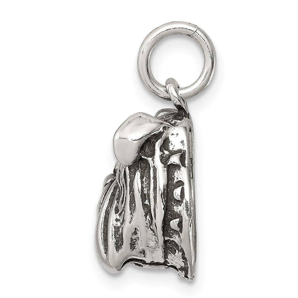 Sterling Silver Antiqued Bull Dog Charm - Product Photo