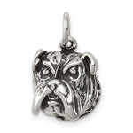 Sterling Silver Antiqued Bull Dog Charm - Product Photo