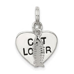 Sterling Silver Cat Lover Pendant - Product Photo