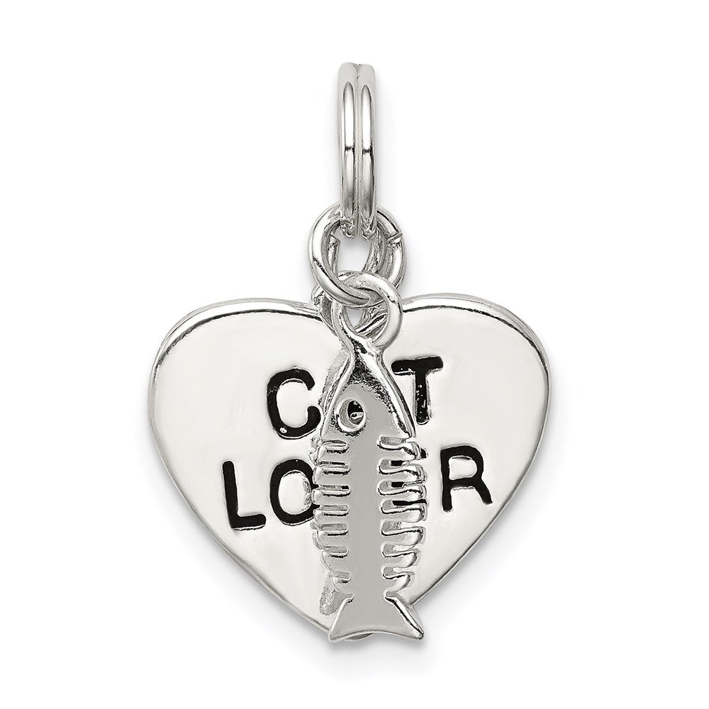 Sterling Silver Cat Lover Pendant - Product Photo
