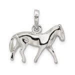Sterling Silver Polished Horse Pendant - Product Photo