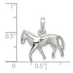 Sterling Silver Polished Horse Pendant - Product Photo