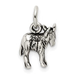 Sterling Silver Antiqued Donkey Charm - Product Photo