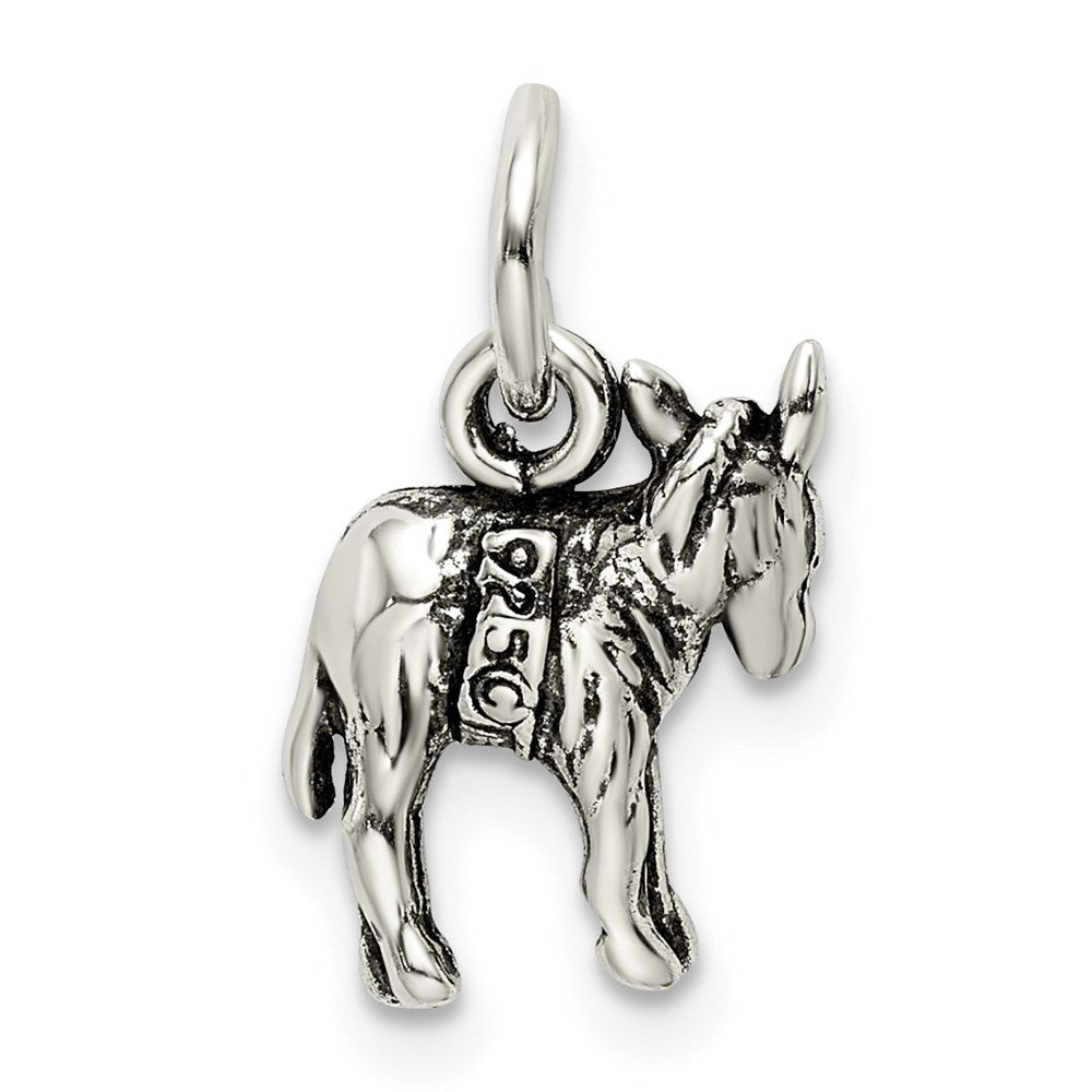Sterling Silver Antiqued Donkey Charm - Product Photo