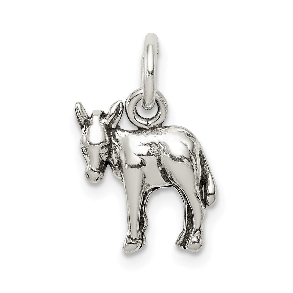 Sterling Silver Antiqued Donkey Charm - Product Photo