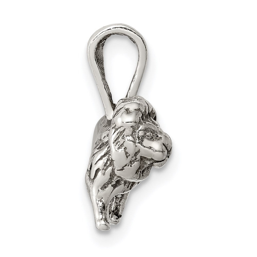 Sterling Silver Antiqued Lion Charm - Product Photo