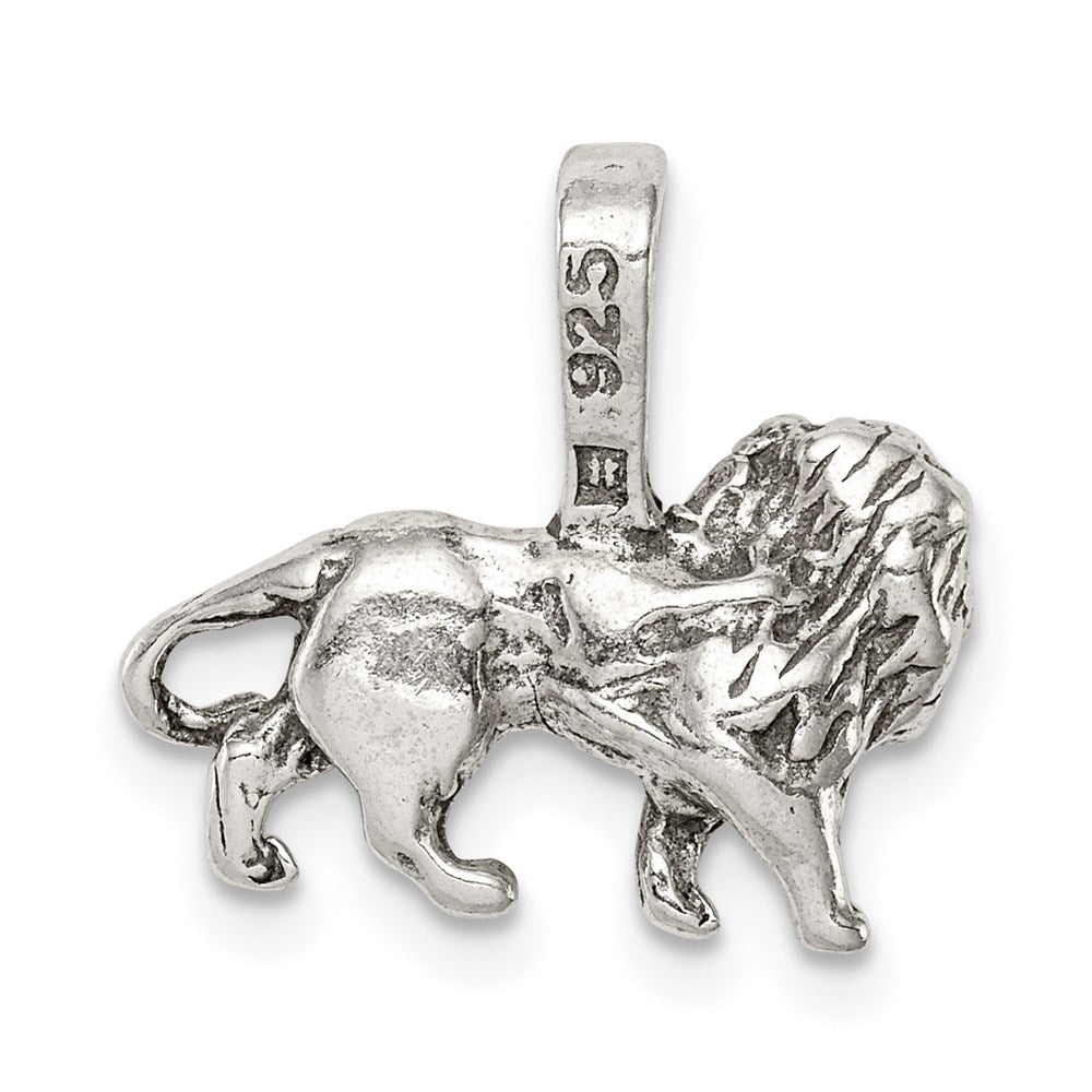 Sterling Silver Antiqued Lion Charm - Product Photo
