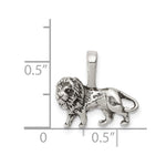 Sterling Silver Antiqued Lion Charm - Product Photo