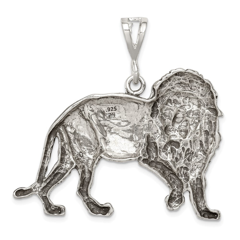 Sterling Silver Antiqued Lion Charm - Product Photo