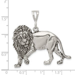Sterling Silver Antiqued Lion Charm - Product Photo