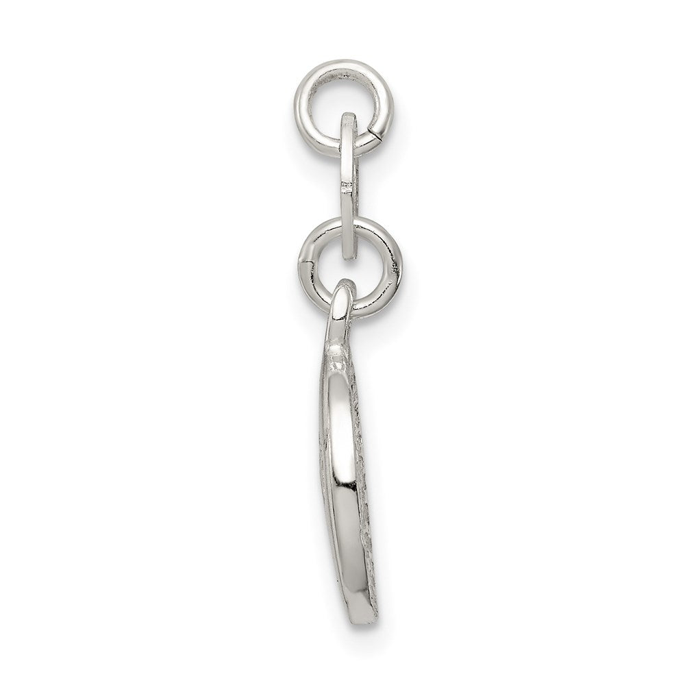 Sterling Silver Round Paw Print Pendant - Product Photo