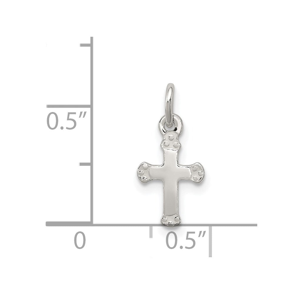 Sterling Silver Polished Cross Charm - Product Photo