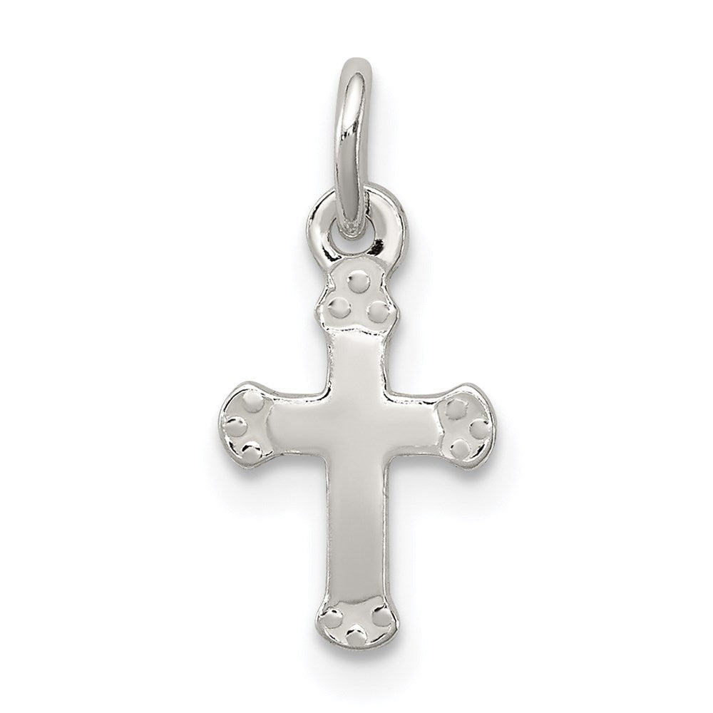 Sterling Silver Polished Cross Charm - Product Photo