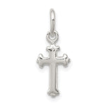 Sterling Silver Polished Cross Charm - Product Photo