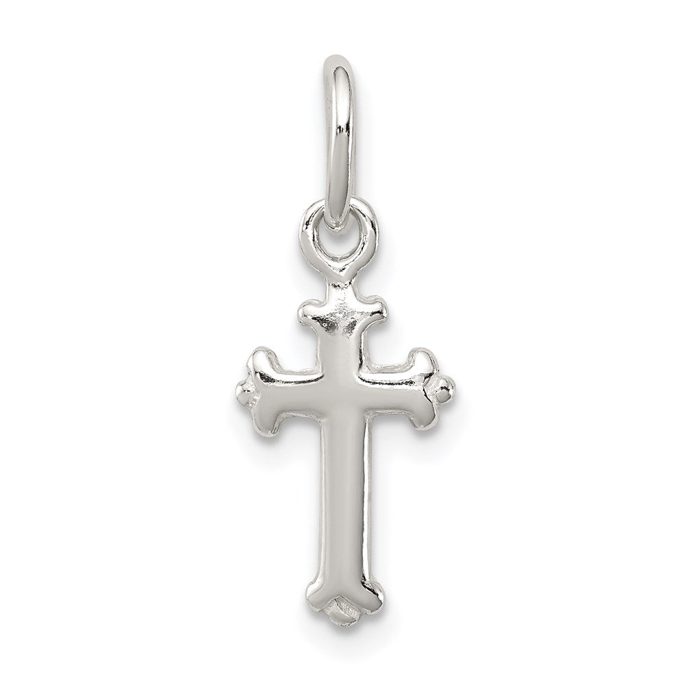 Sterling Silver Polished Cross Charm - Product Photo
