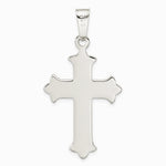 Sterling Silver Polished Textured Cross Pendant - Product Photo