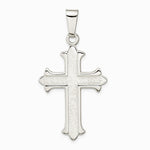 Sterling Silver Polished Textured Cross Pendant - Product Photo