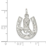 Sterling Silver Horseshoe with Boot Charm - Product Photo
