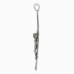 Sterling Silver Antiqued Beaded Filigree Crucifix Pendant - Product Photo