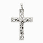 Sterling Silver Antiqued Beaded Filigree Crucifix Pendant - Product Photo