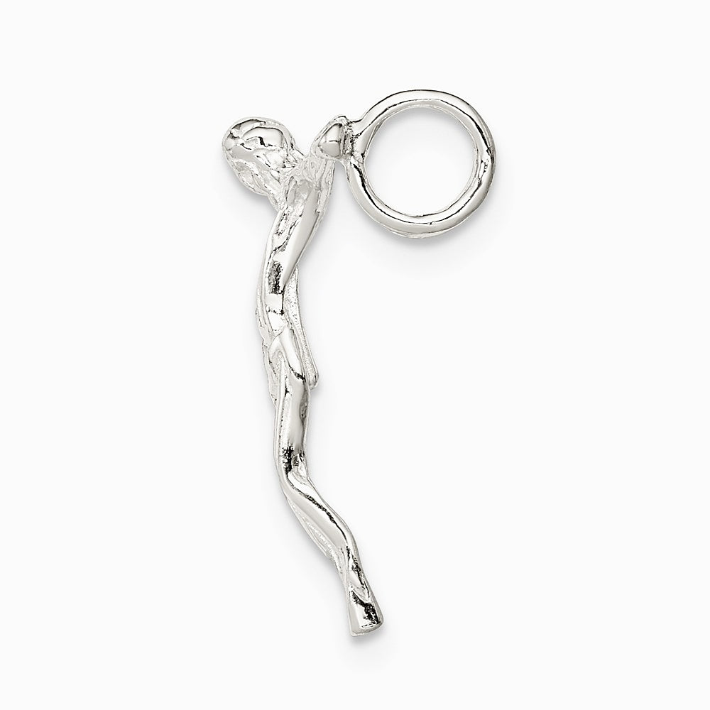 Sterling Silver Polished Mini Jesus Cross Chain Slide - Product Photo