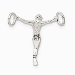 Sterling Silver Polished Mini Jesus Cross Chain Slide - Product Photo
