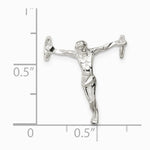 Sterling Silver Polished Mini Jesus Cross Chain Slide - Product Photo