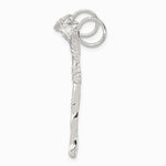 Sterling Silver Polished Jesus Cross Chain Slide Pendant - Product Photo