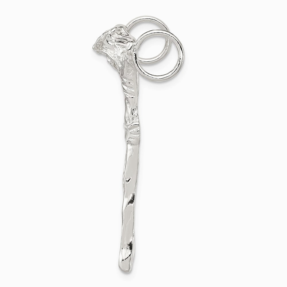 Sterling Silver Polished Jesus Cross Chain Slide Pendant - Product Photo