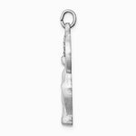 Sterling Silver Platinum-plated Polished & Satin CZ Miraculous Medal Pendan - Product Photo