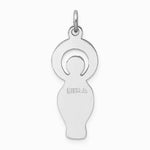 Sterling Silver Platinum-plated Polished & Satin CZ Miraculous Medal Pendan - Product Photo