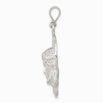 Sterling Silver Polished & Textured Jesus Head Pendant - Product Photo