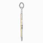 Sterling Silver Platinum-plated & Gold-tone 4-Way Medal Cross Pendant - Product Photo