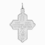 Sterling Silver Platinum-plated & Gold-tone 4-Way Medal Cross Pendant - Product Photo
