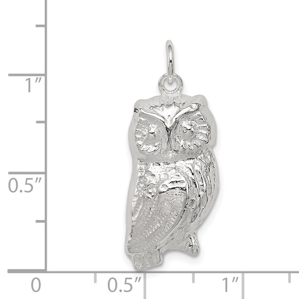 Sterling Silver Owl Charm - Product Photo