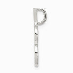 Sterling Silver Polished & Textured Letter B Initial Chain Slide - Product Photo