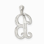 Sterling Silver Polished & Textured Letter B Initial Chain Slide - Product Photo