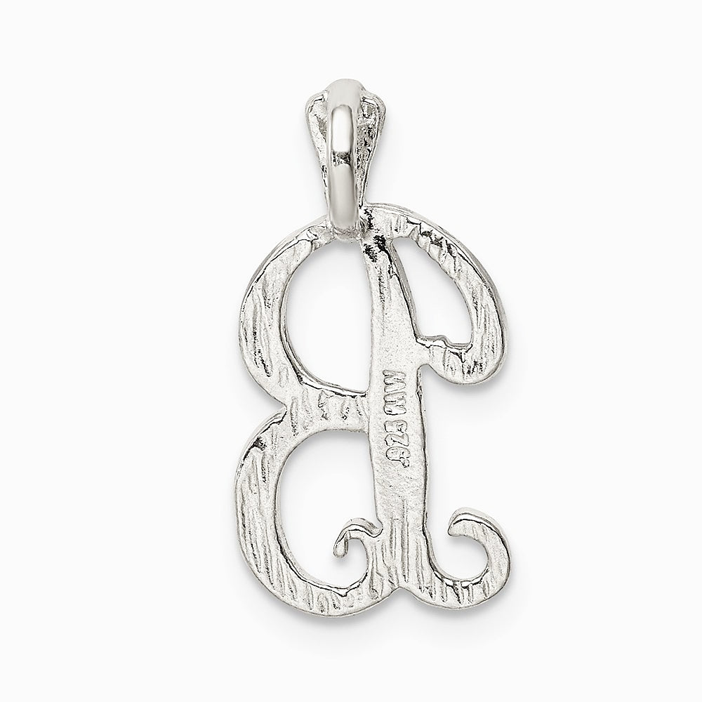 Sterling Silver Polished & Textured Letter B Initial Chain Slide - Product Photo