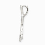Sterling Silver Polished & Textured Letter H Initial Chain Slide - Product Photo