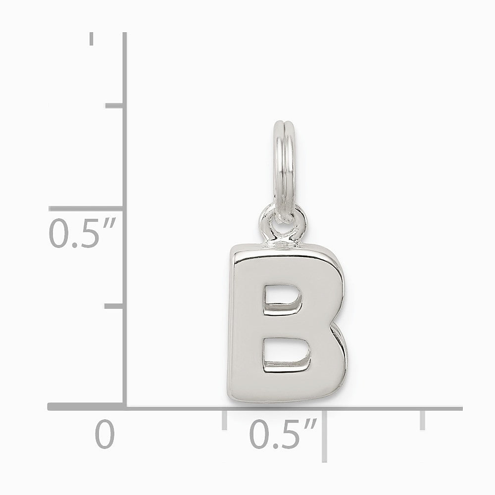 Sterling Silver Letter B Initial Charm - Product Photo
