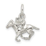 Sterling Silver Horse w/Rider Charm - Product Photo