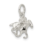 Sterling Silver Horse w/Rider Charm - Product Photo